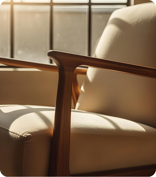 Beige armchair details